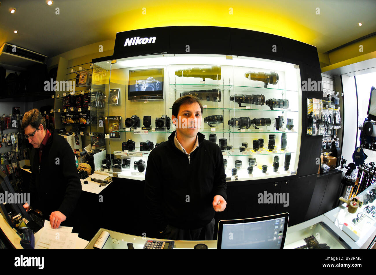 Nikon digital SLR cameras distributor in Paris, France Stock Photo Alamy
