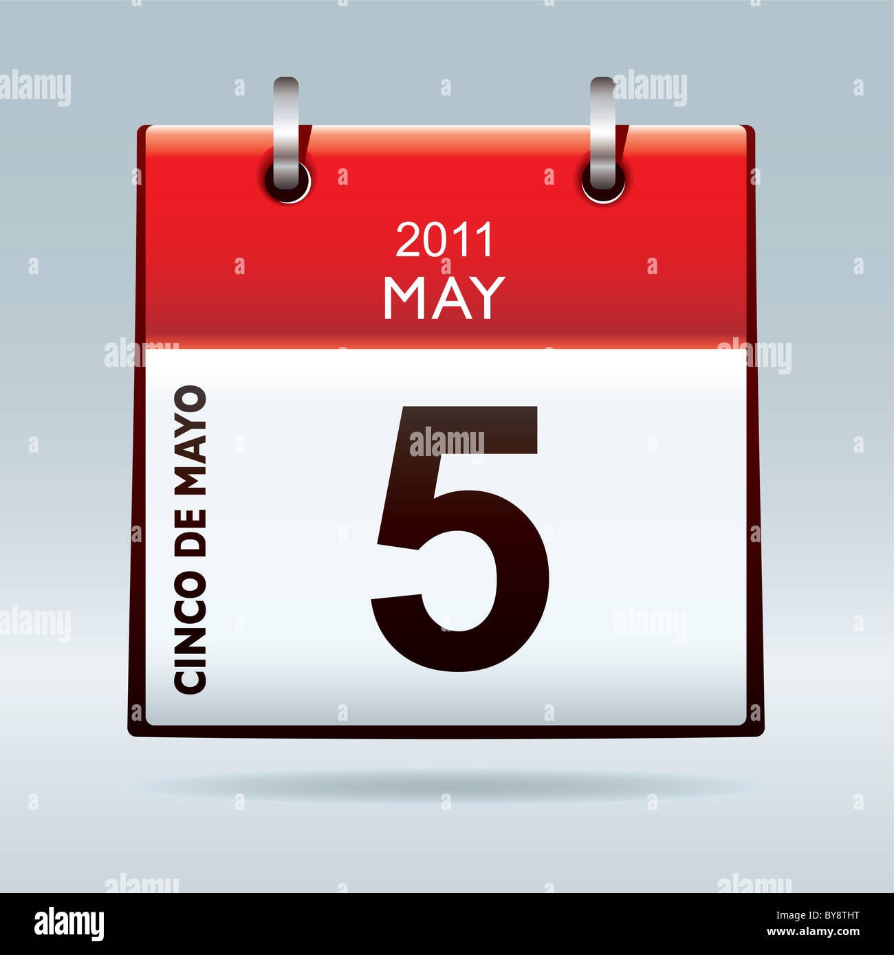 Cinco De Mayo calendar icon with red banner top Stock Photo Alamy