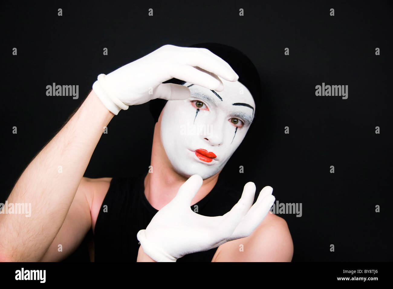 Portrait mime in white gloves hi-res stock photography and images - Alamy