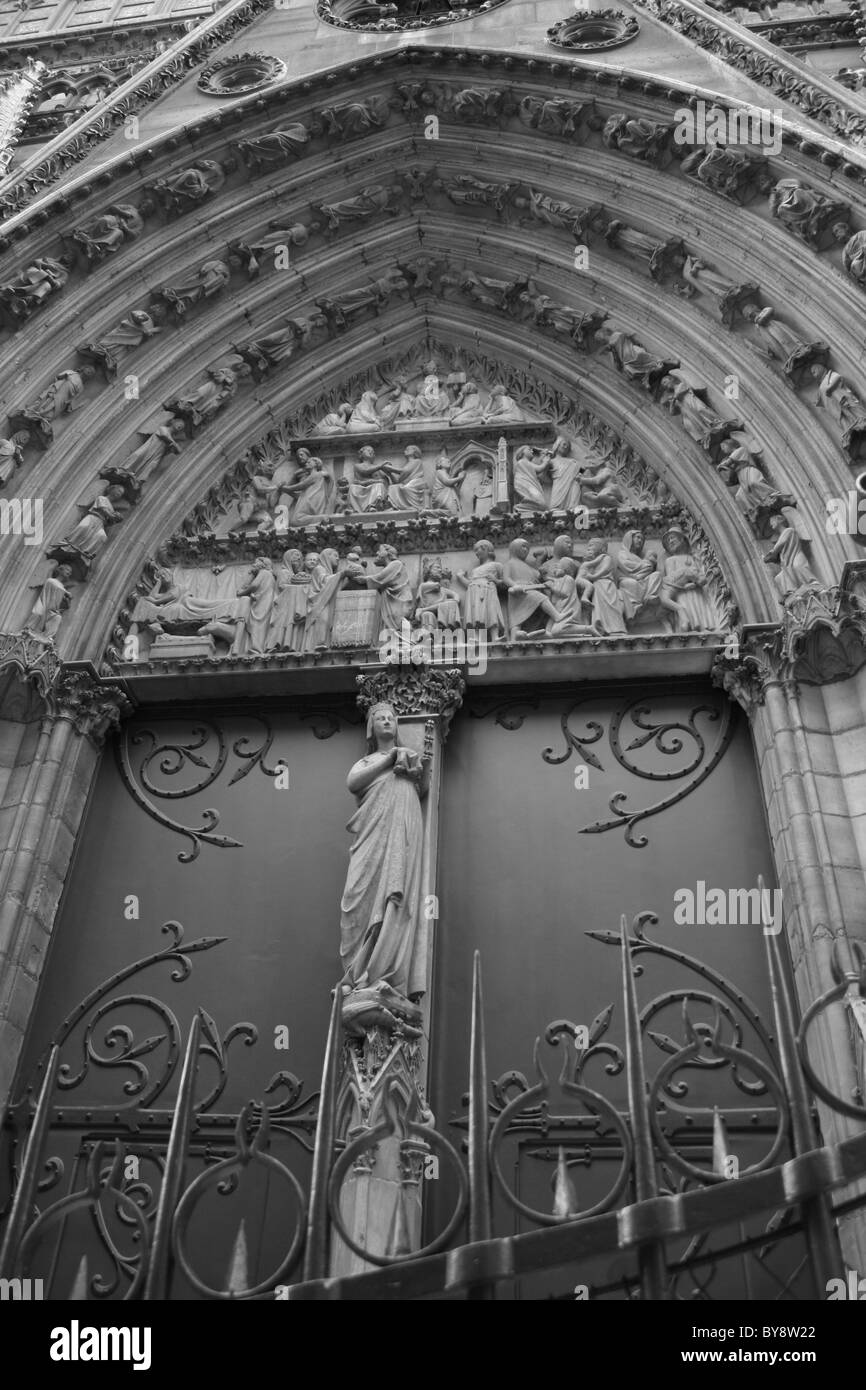 Notre Dame door - Paris Stock Photo