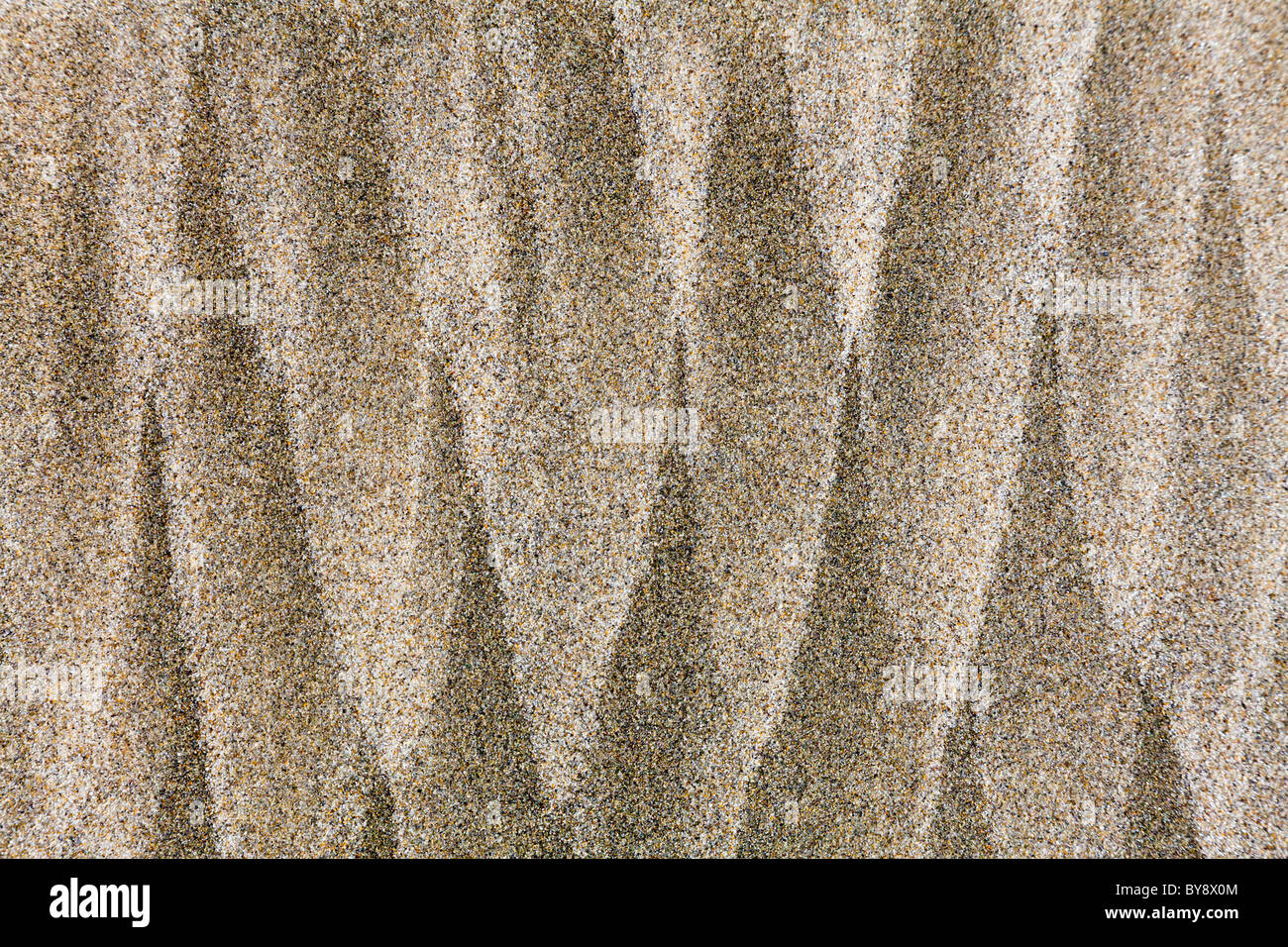 USA; Oregon Coast; Devil's Punchbowl State Natural Area; patterns in beach sand Stock Photo