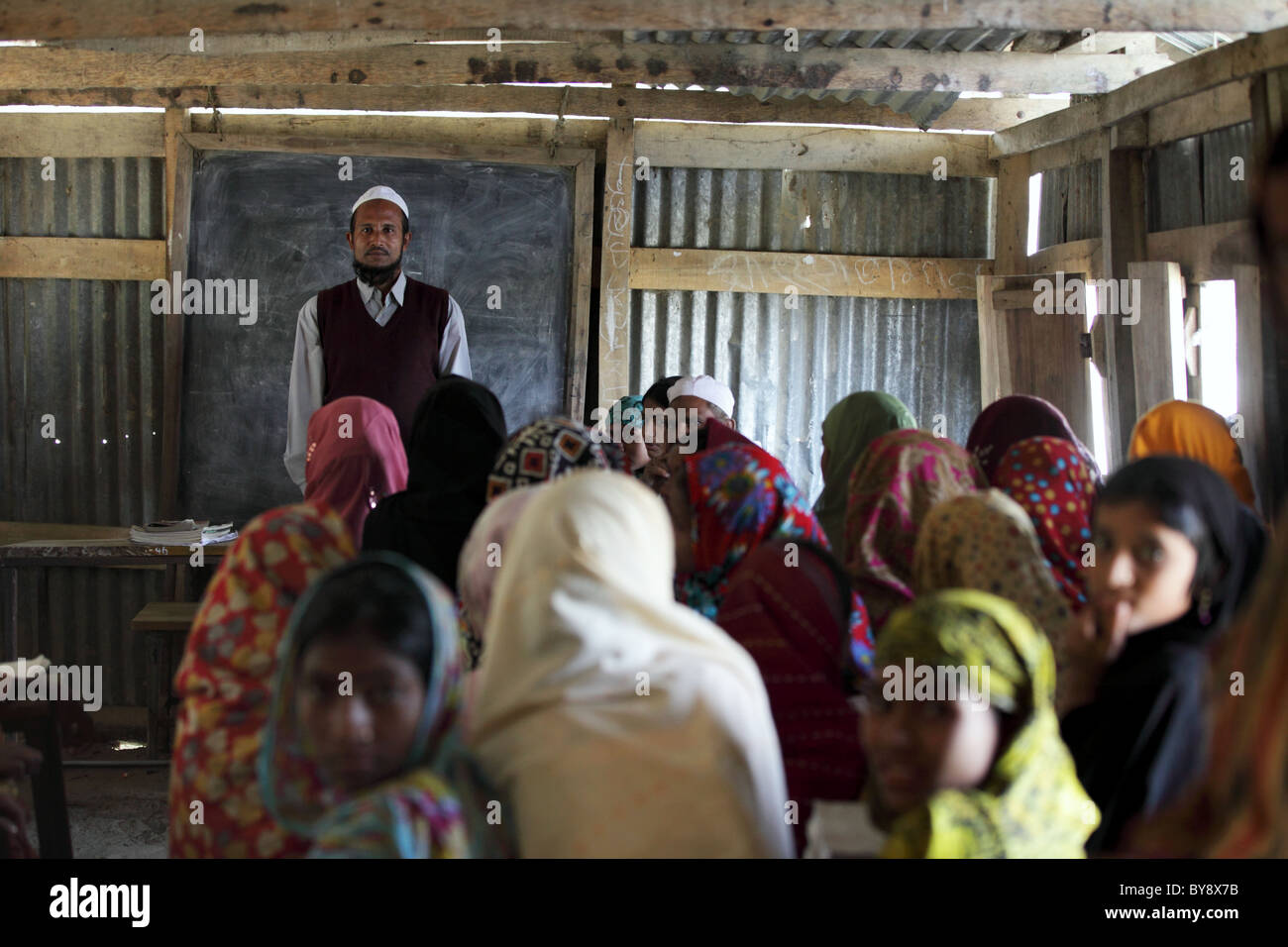 Muslim girl students in Bangladesh Asia Stock Photo