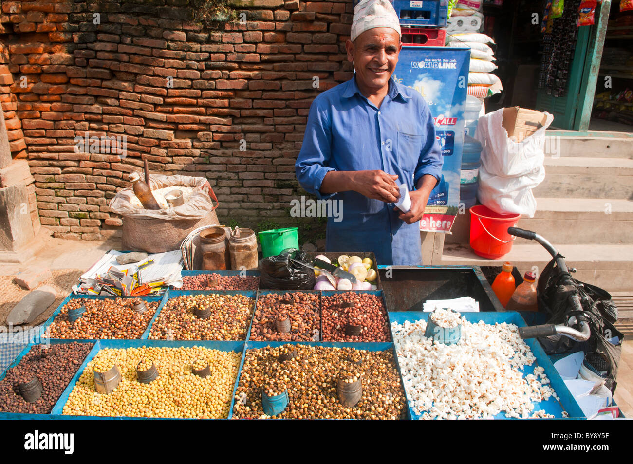 nut vendor in Kathmandu, Nepal Stock Photo Alamy