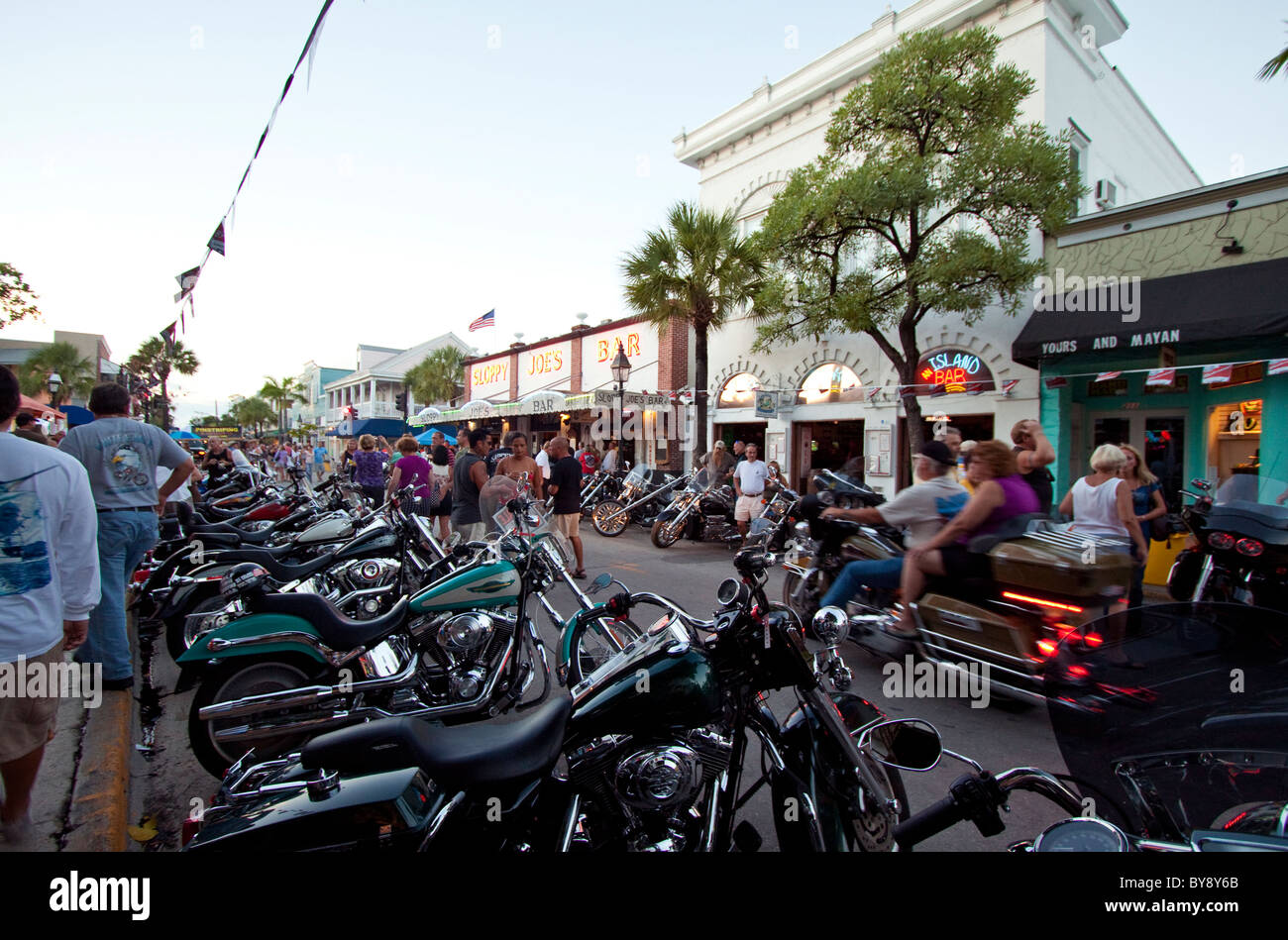 Bikes line Duval Street in Key West, Florida Stock Photo Alamy