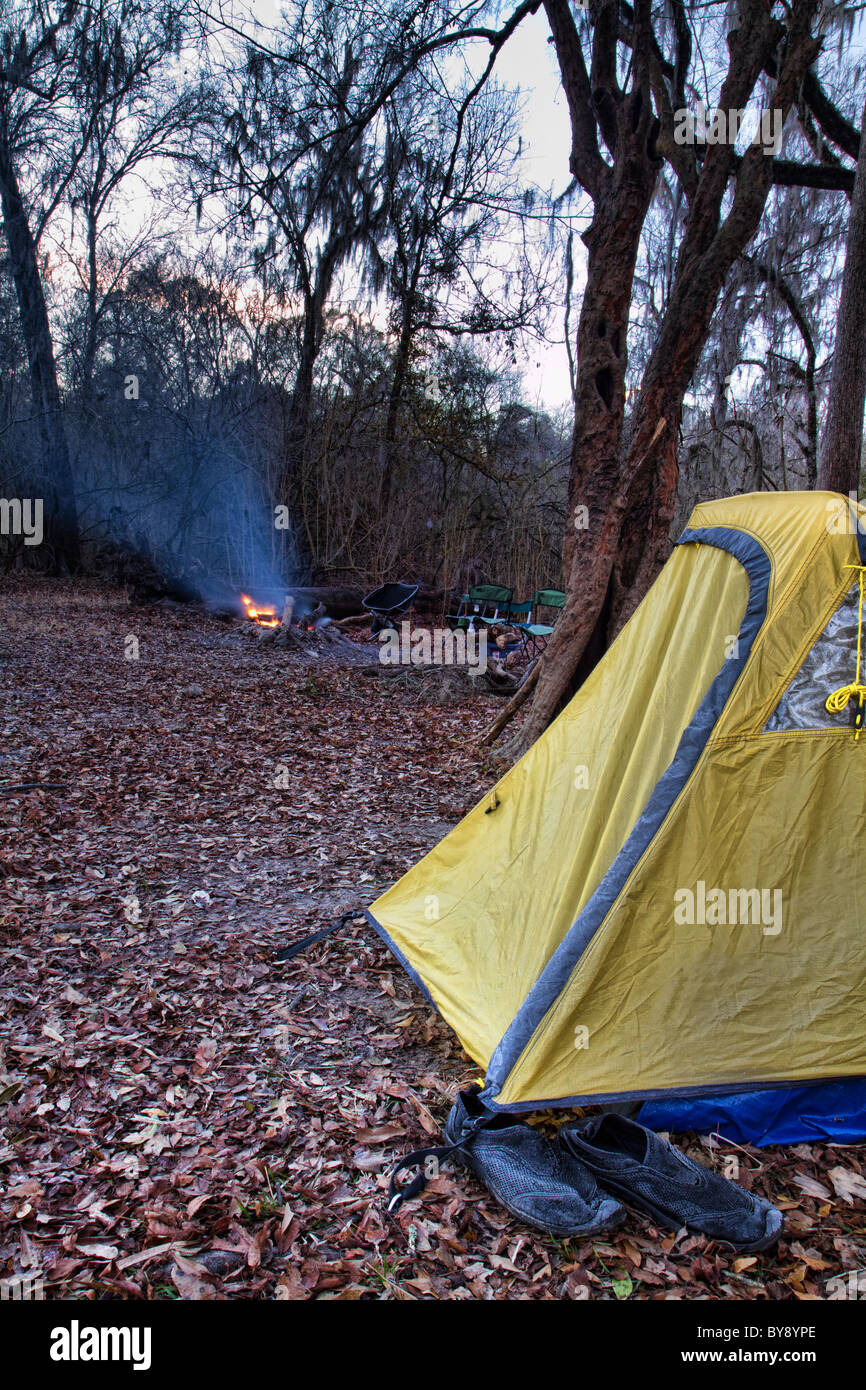 Santa Fe River camping Stock Photo Alamy
