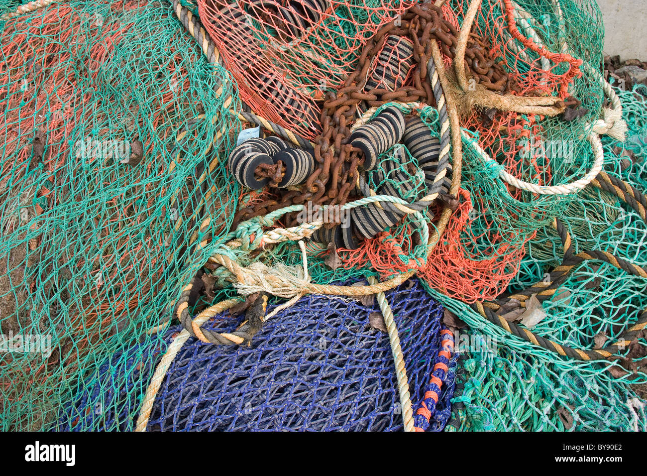 sea trawler fishing nets and associated equipment Stock Photo Alamy