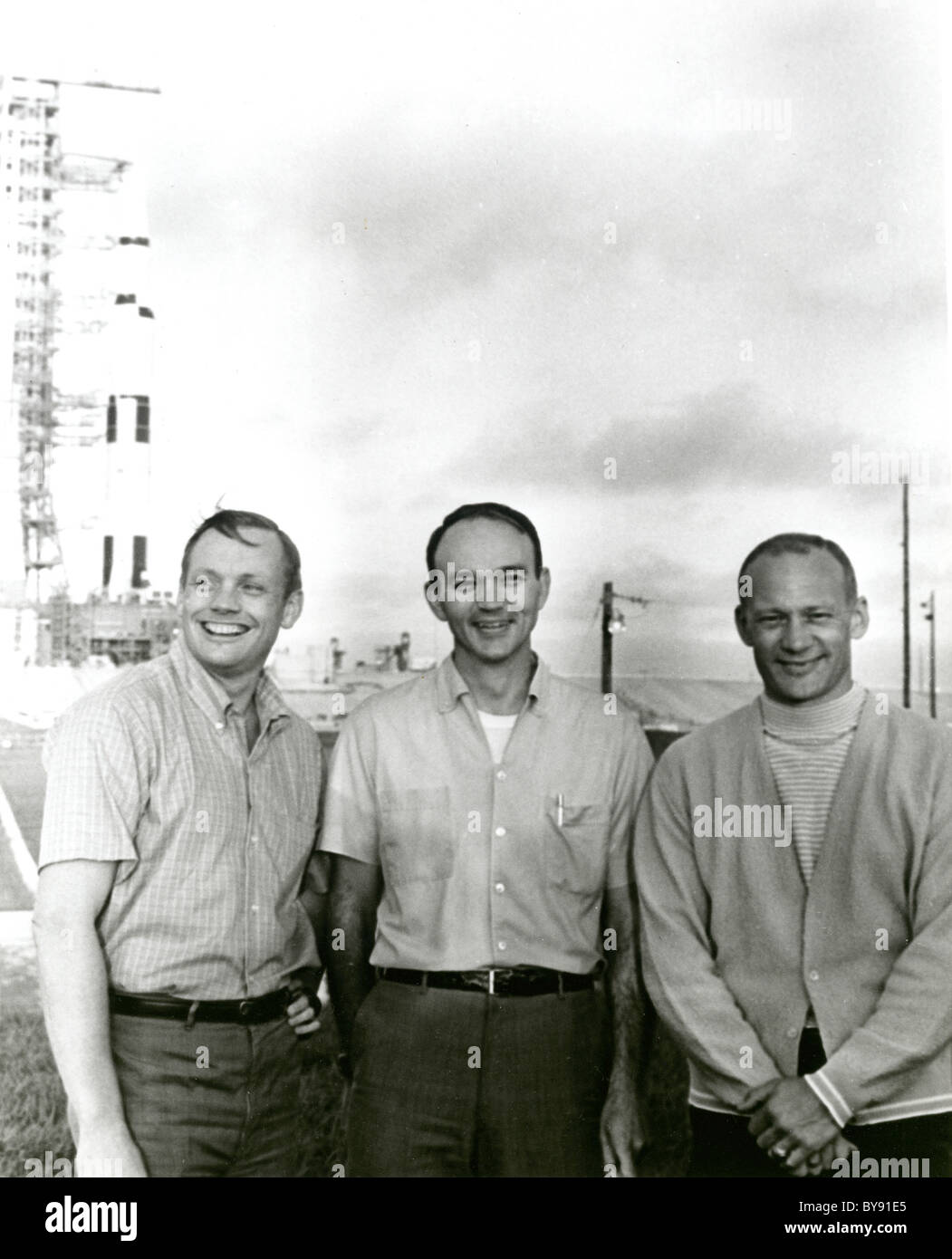 Apollo 11 flight crew, Neil A. Armstrong, Michael Collins and Buzz Aldrin Stock Photo