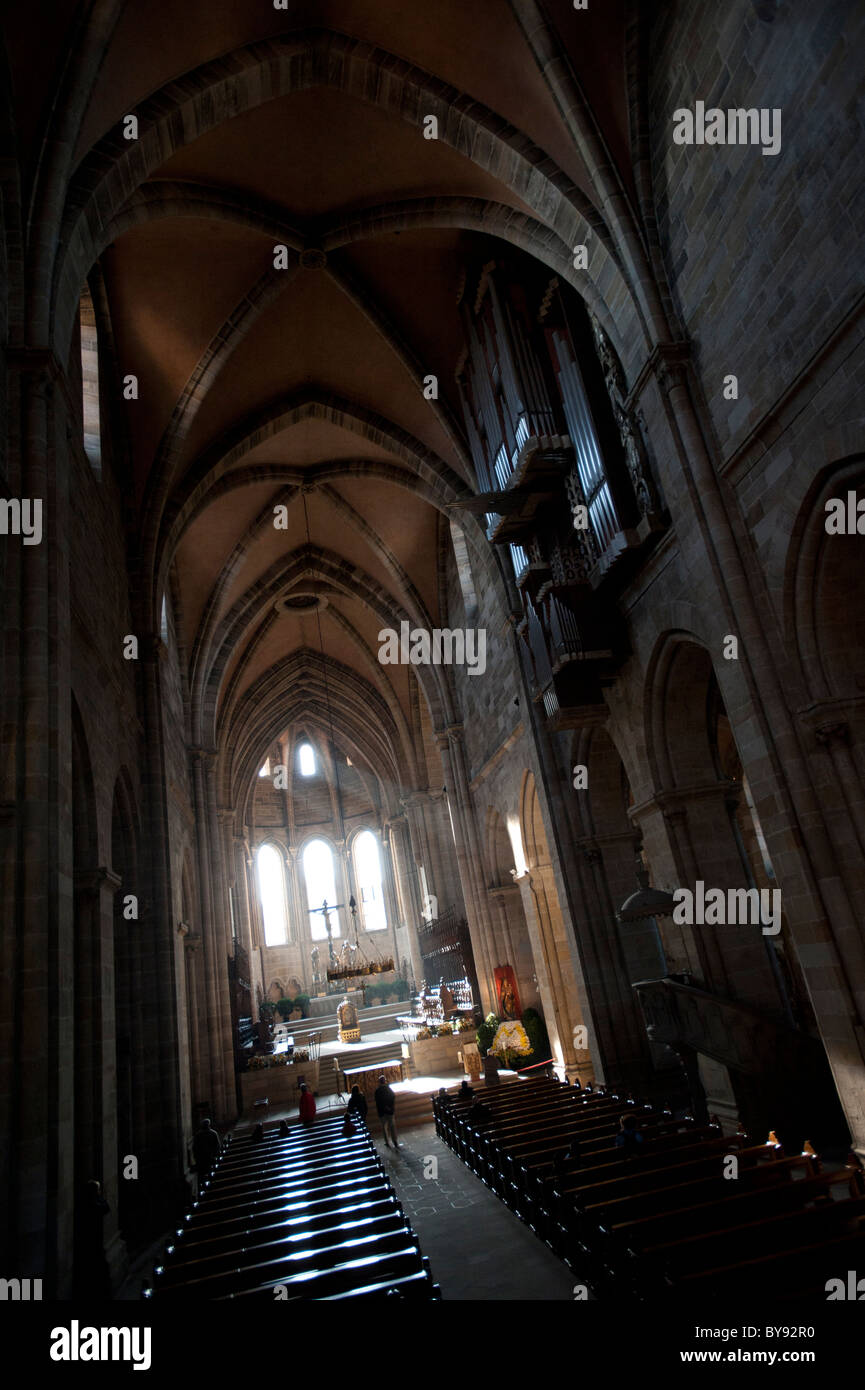 Interior of the Bamberg Cathedral in Bamberg, Bavaria, Germany, Europe Stock Photo