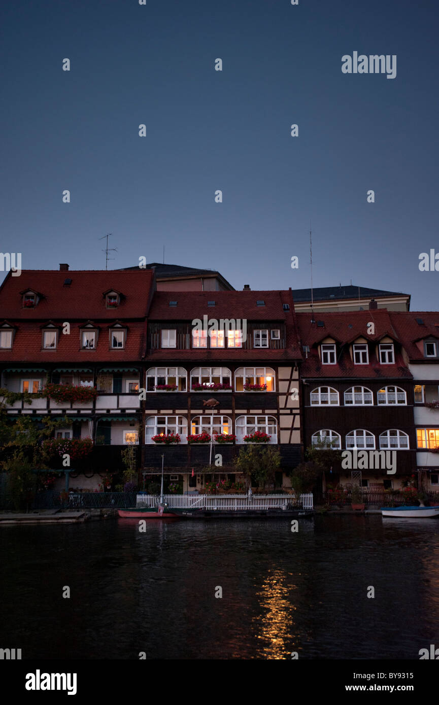 Little Venice area of Bamberg, Bavaria, Germany, Europe Stock Photo
