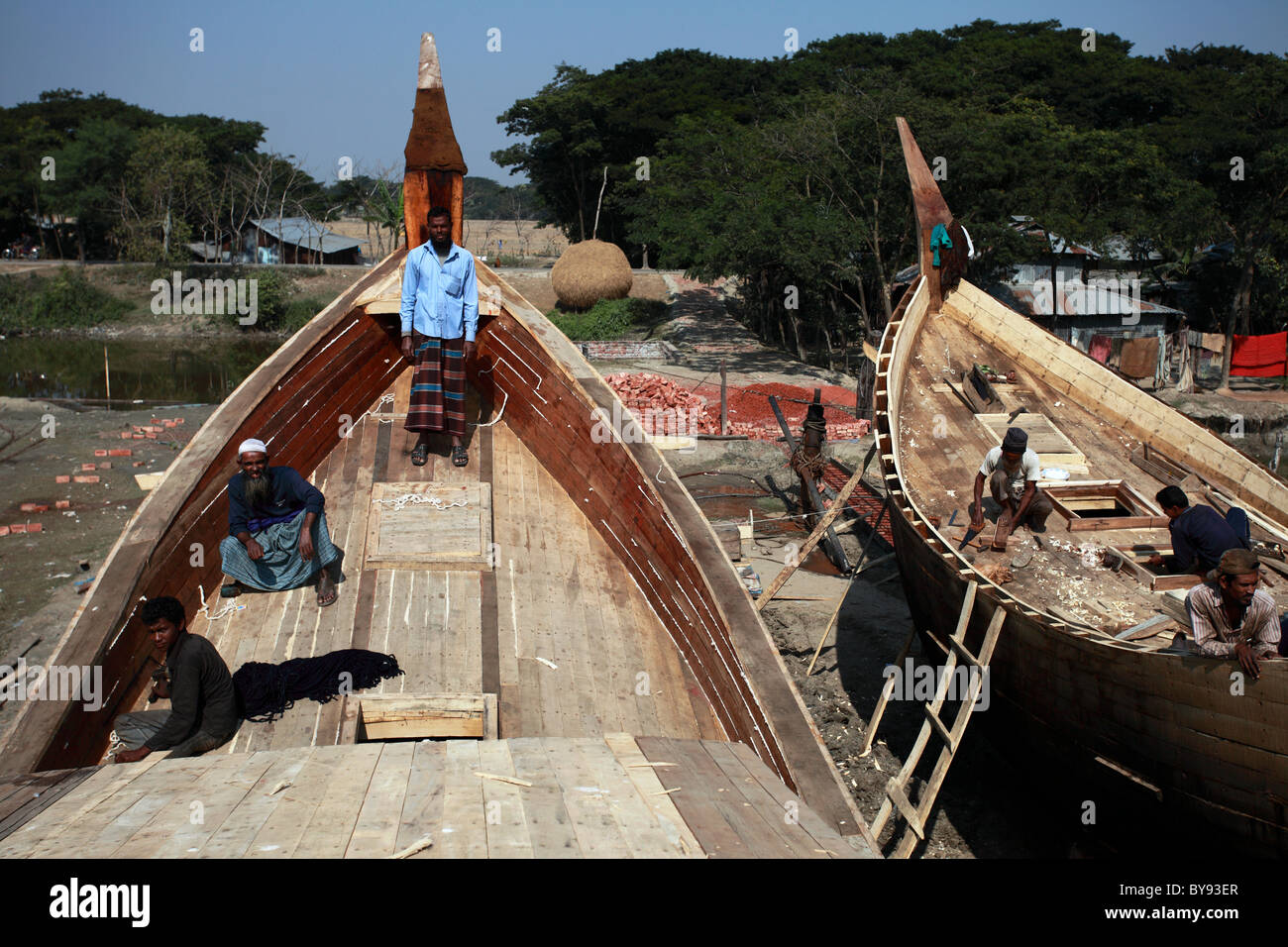 The wooden boat builders of Bangladesh Asia Stock Photo