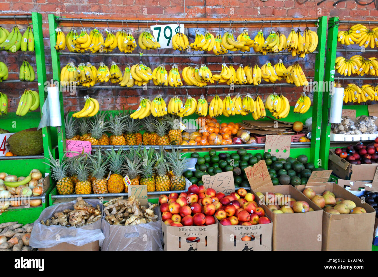 Fruits and Vegetables Display Chinatown Area Honolulu Hawaii Oahu