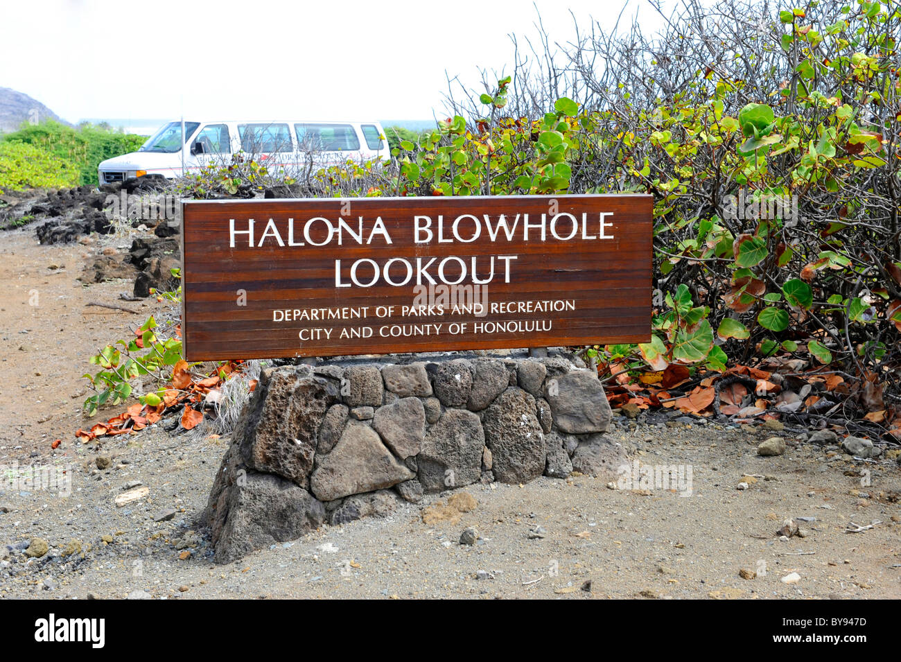 halona blowhole lookout South Oahu Beach Honolulu Hawaii Pacific Ocean Waikiki Stock Photo
