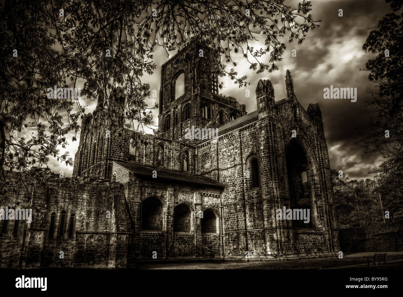Kirkstall Abbey in Leeds Stock Photo