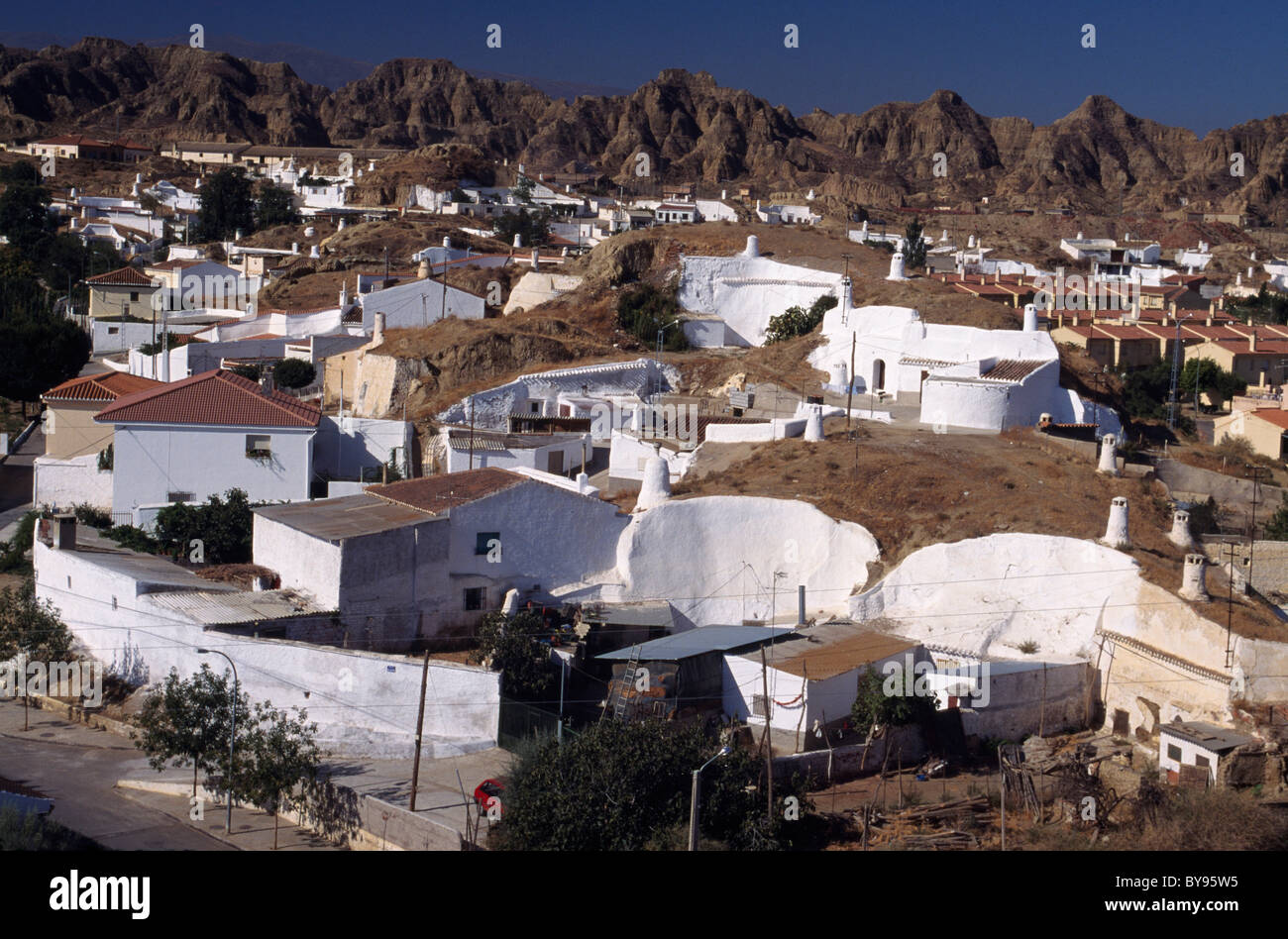Cave-Houses  in Guadix, Andalusia, Spain Stock Photo