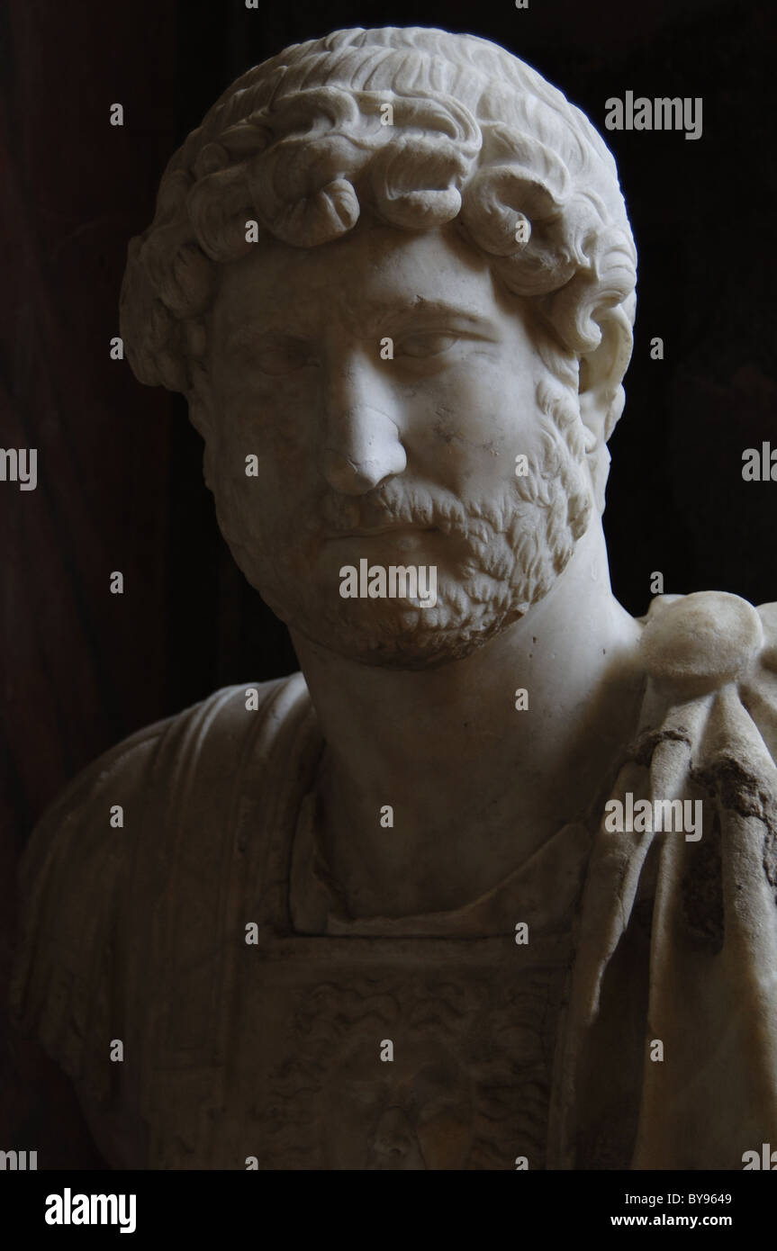 Publio Aelio Hadrian (76-138). Roman Emperor (117-138). Bust. Altemps Palace, Rome. Italy. Stock Photo