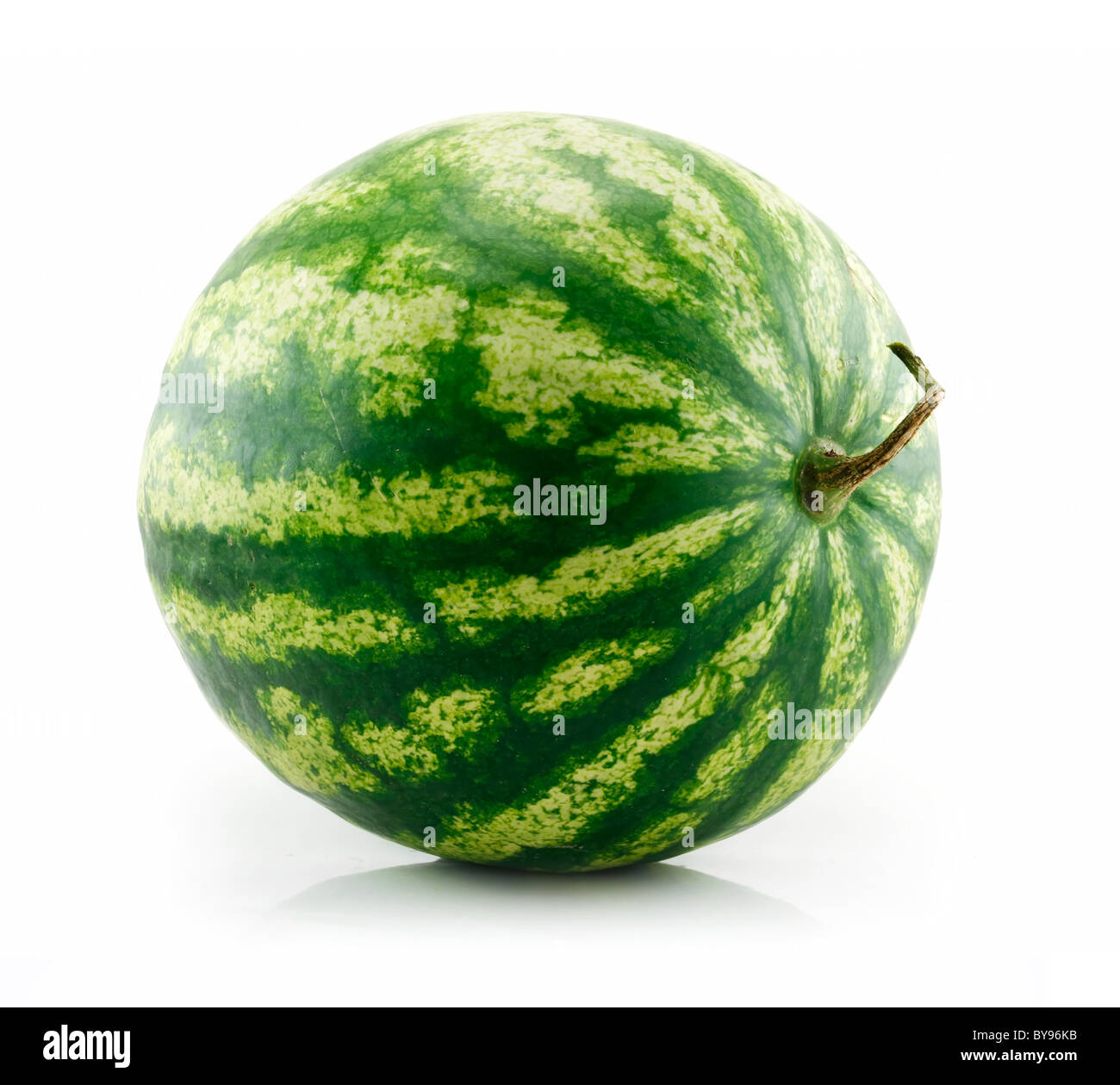 Ripe Green Watermelon Isolated on White Stock Photo Alamy