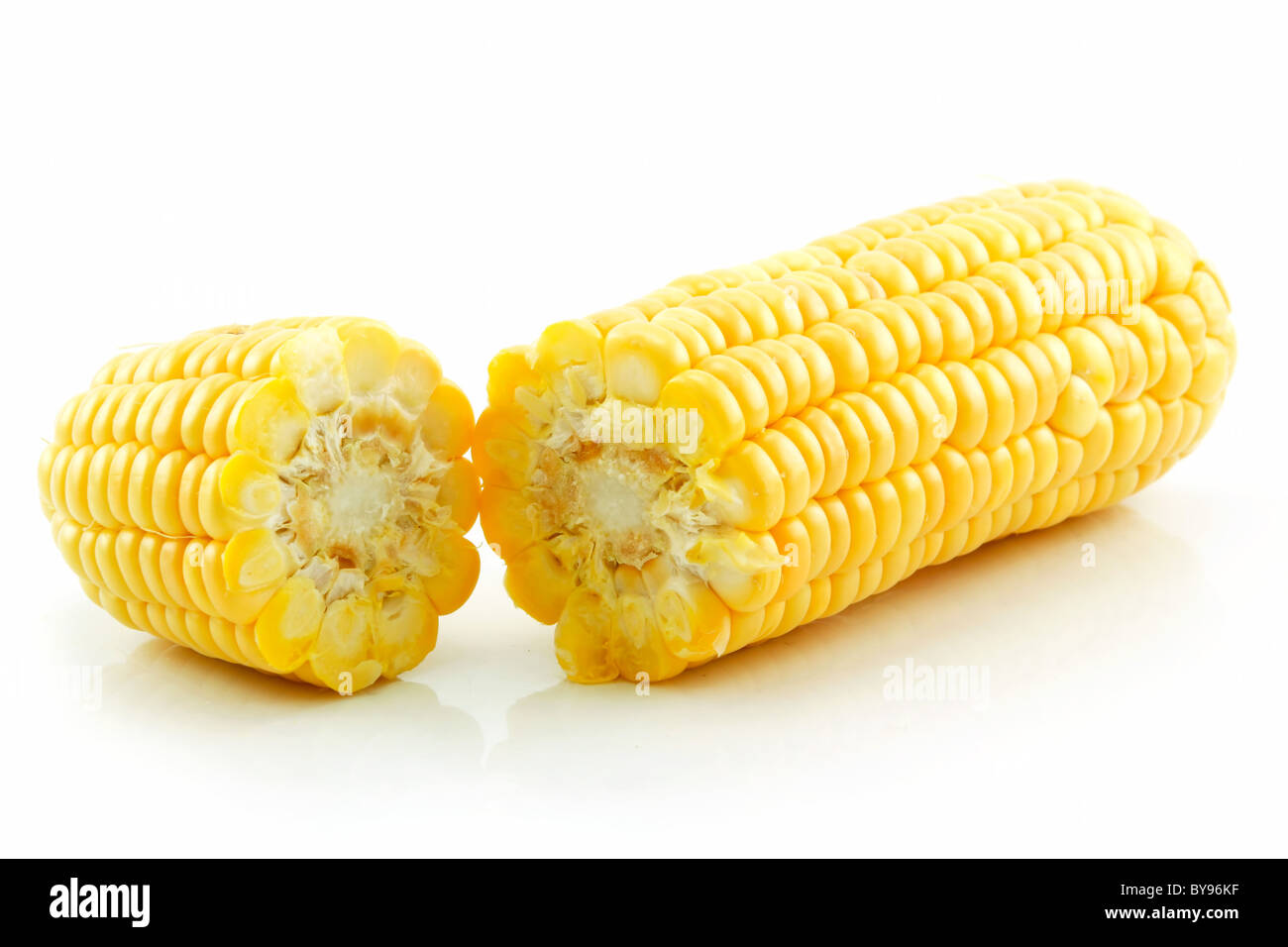 Ripe Broken Corn Isolated on White Stock Photo