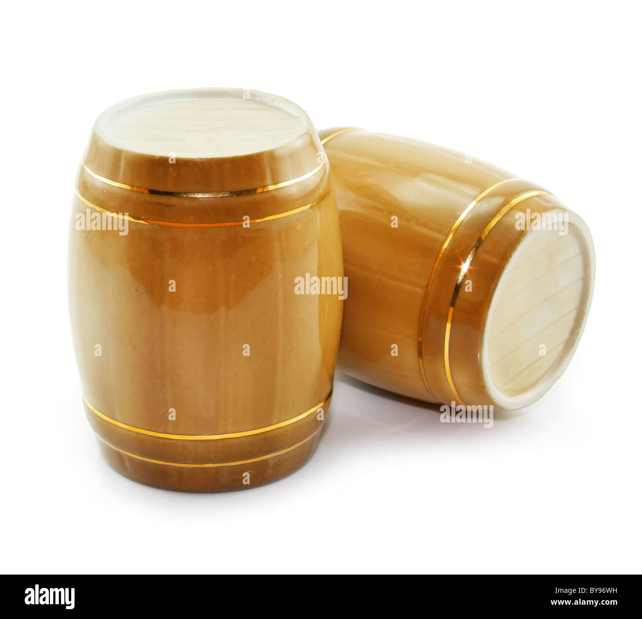 Gold tuns from wine cellar isolated Stock Photo Alamy