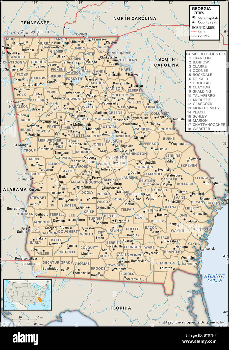 Georgia Map Hi Res Stock Photography And Images Alamy