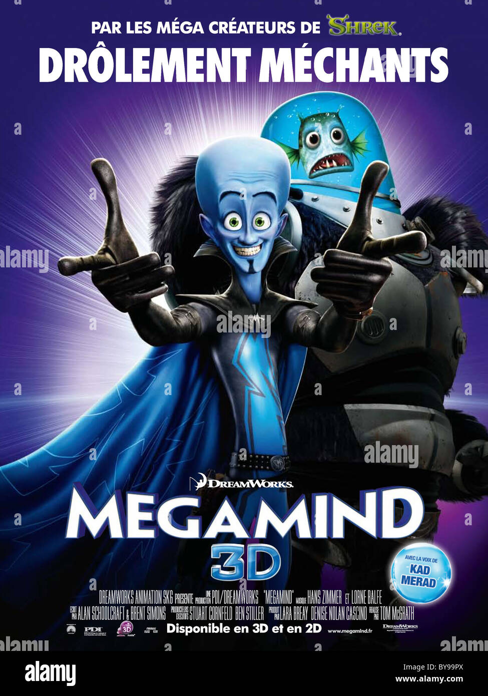 Megamind Year : 2010 USA Director : Tom McGrath Animation Movie poster (Fr) Stock Photo