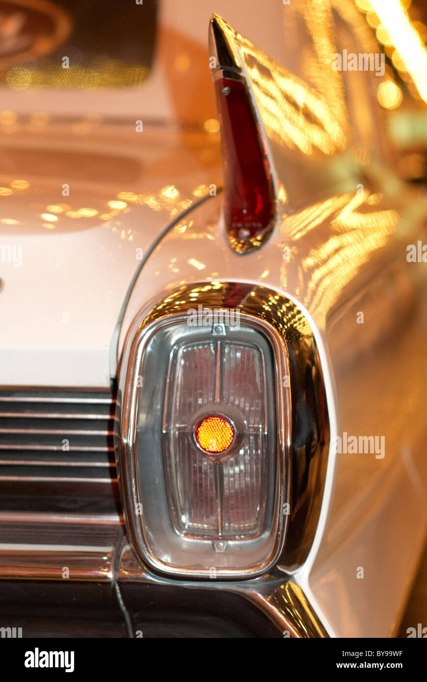 Rear Tail Light and Fin of a classic Cadillac Stock Photo