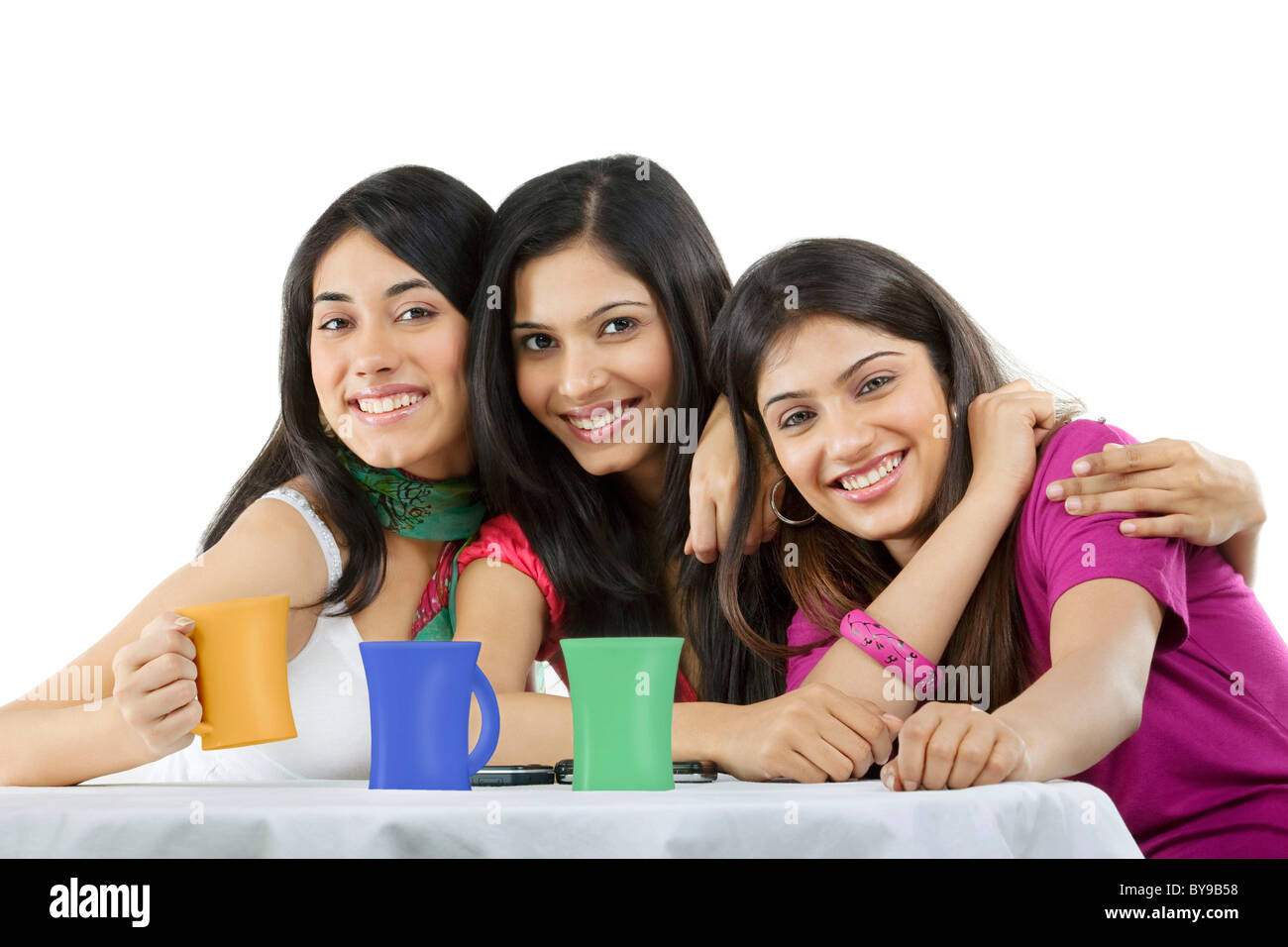 Friends posing together Stock Photo - Alamy
