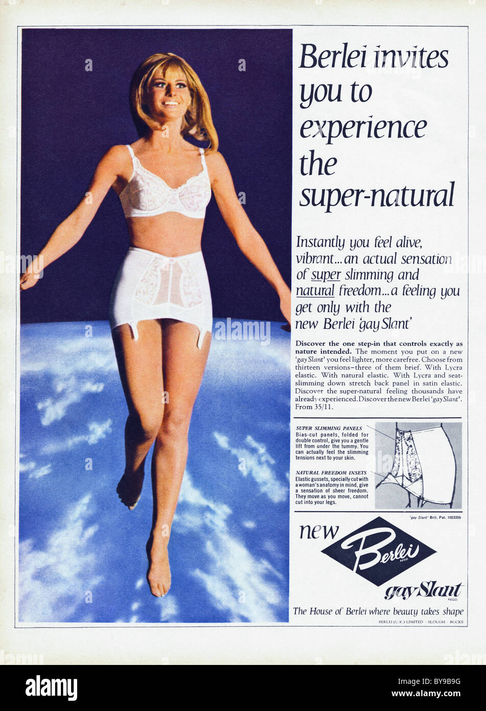 1960s colour advertisement for BERLEI underwear in women's fashion magazine  circa 1967 Stock Photo - Alamy