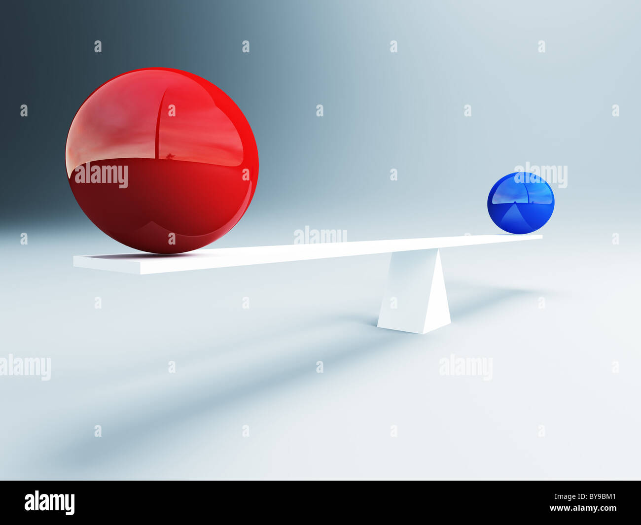 fine 3d image of red and blue balanced balls background Stock Photo - Alamy