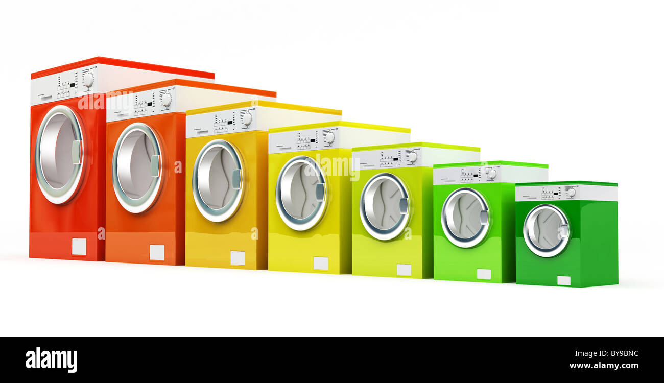 3d washing machine with energetic class color Stock Photo Alamy