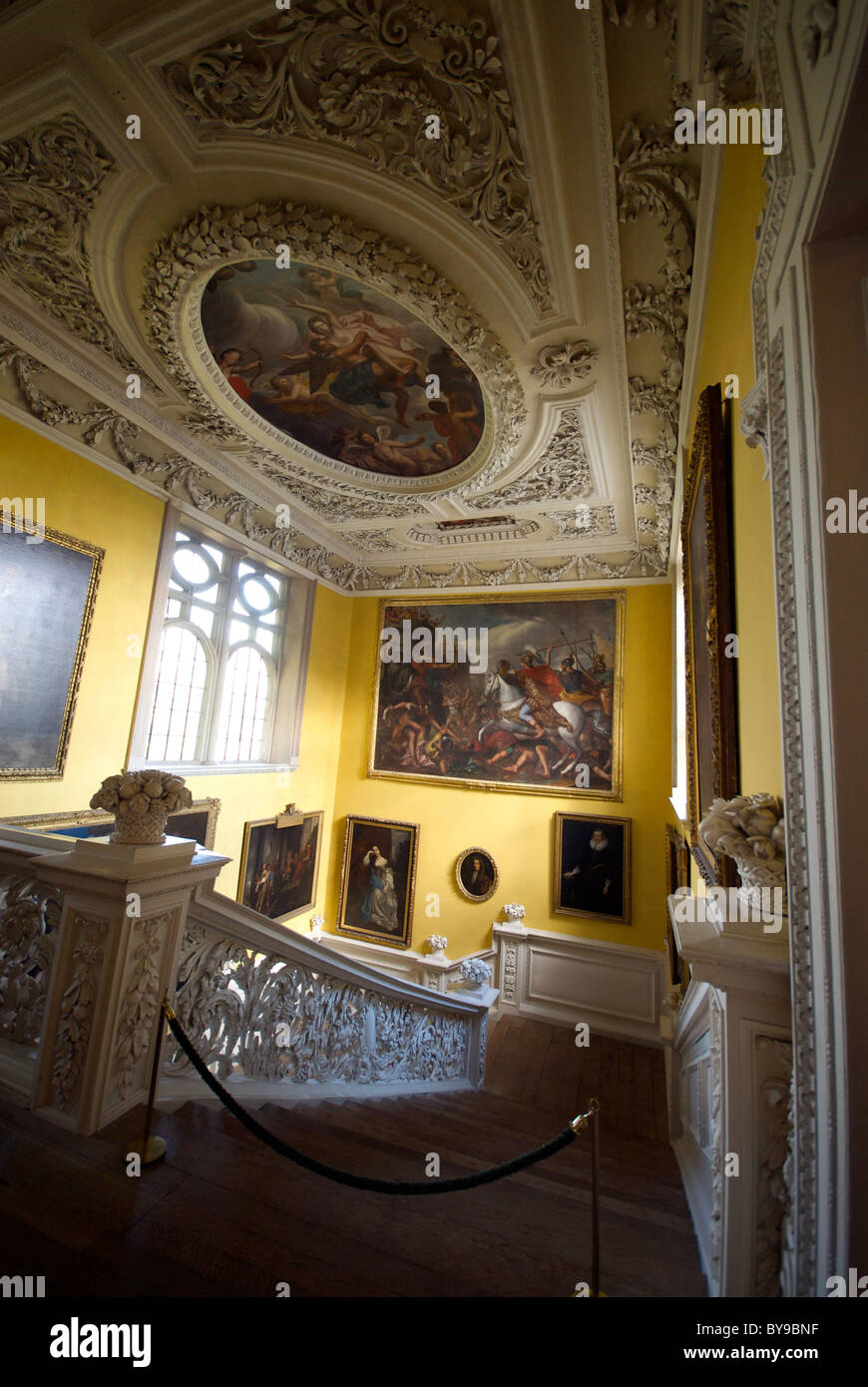 Sudbury Hall Derbyshire UK National Trust Interior Staircase Stock ...