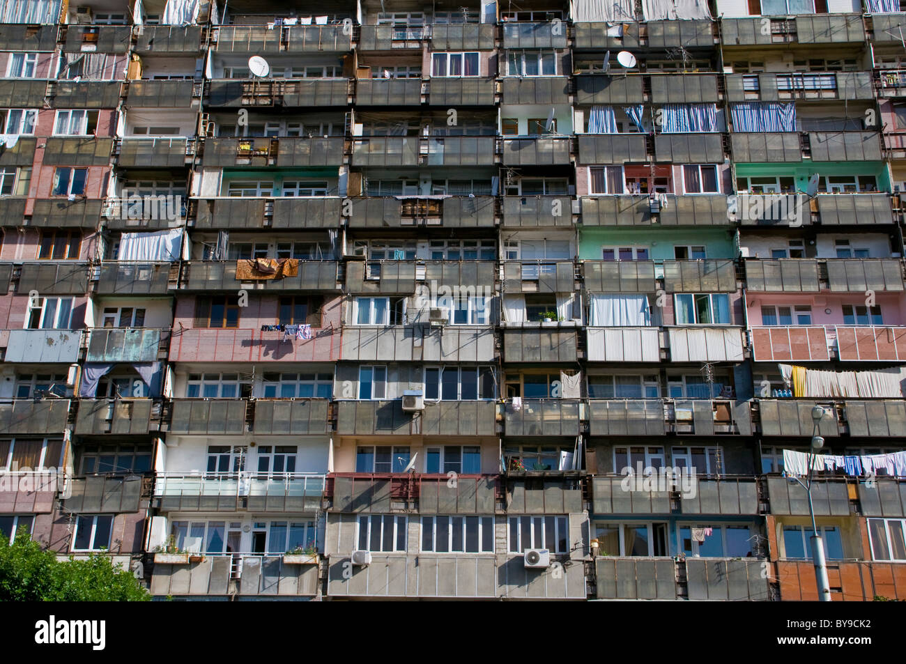 Huge apartment block in the center of Yerevan, Armenia, Middle East Stock Photo