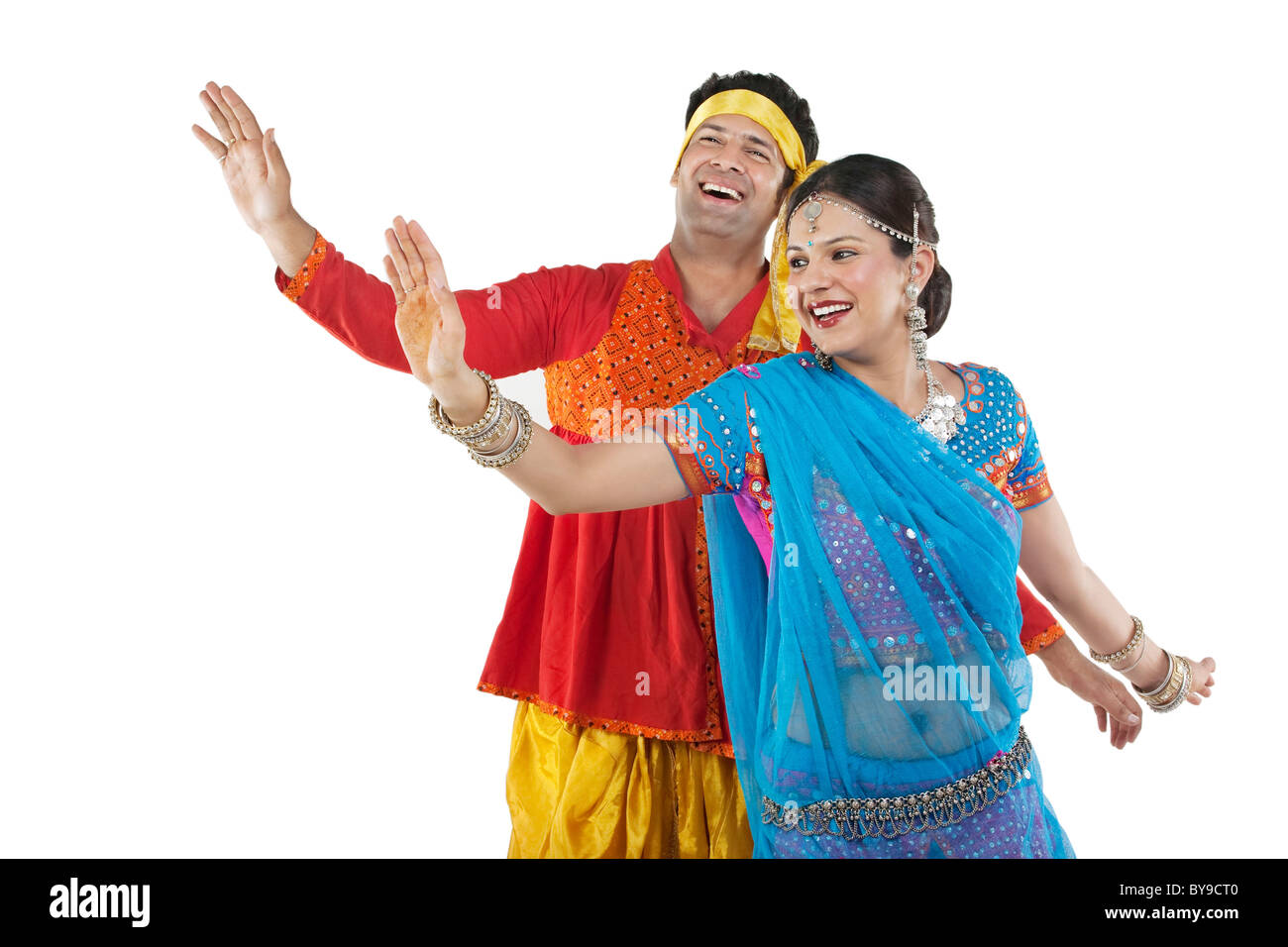Gujarati couple dancing Stock Photo Alamy
