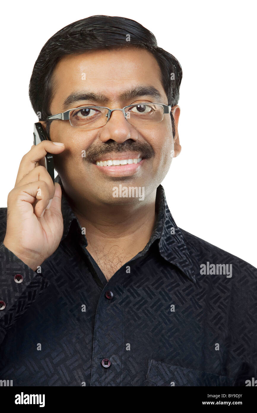 Man talking on a mobile phone Stock Photo