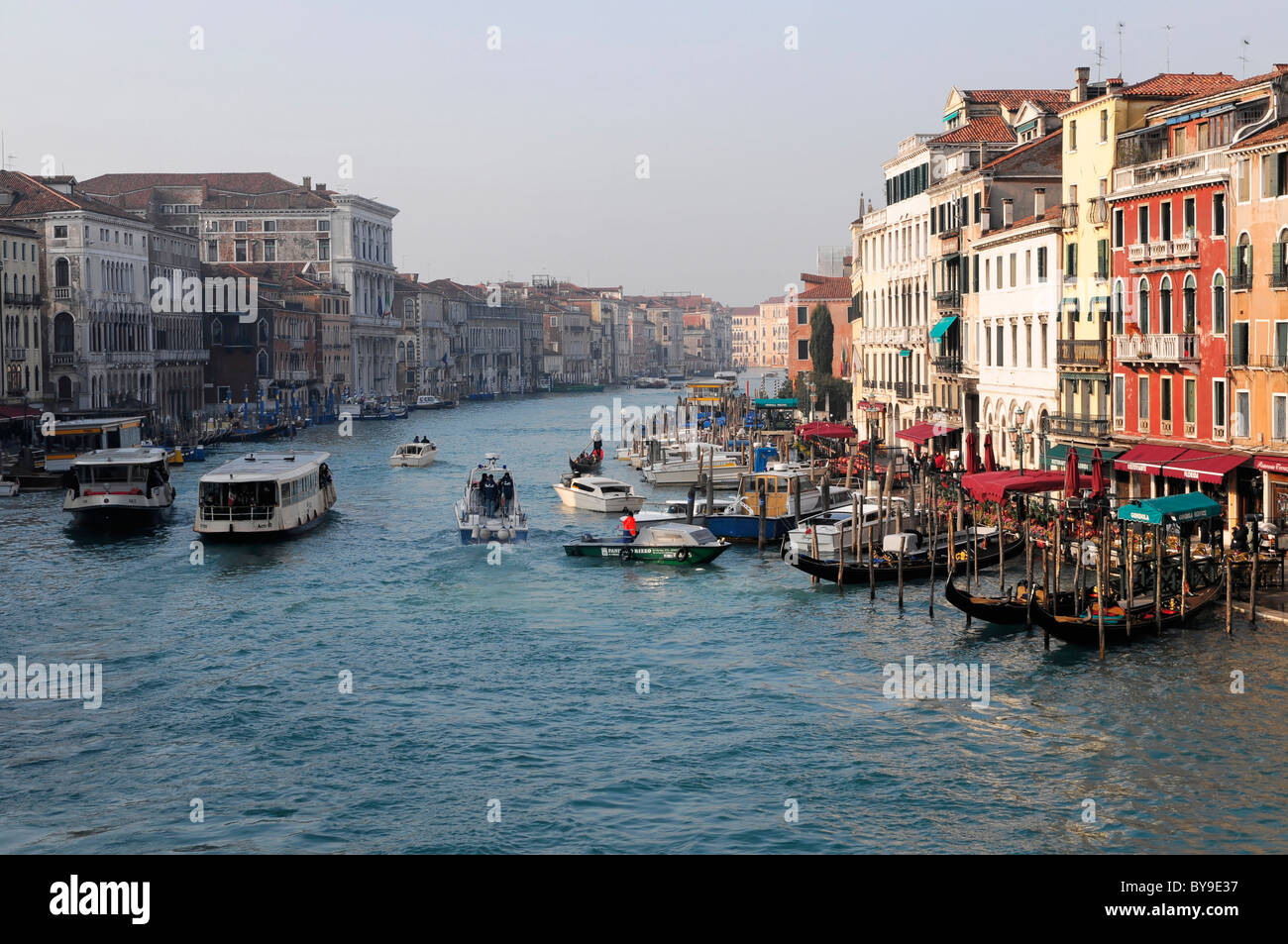 Boats, Grand Canal, Venice, Veneto region, Italy, Europe Stock Photo