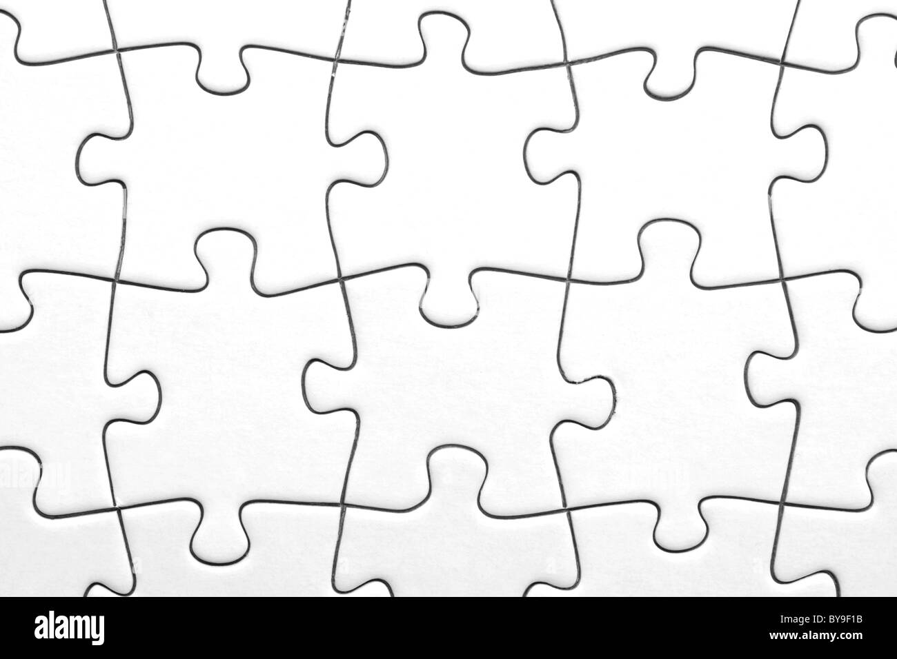 White jigsaw puzzle pieces Stock Photo