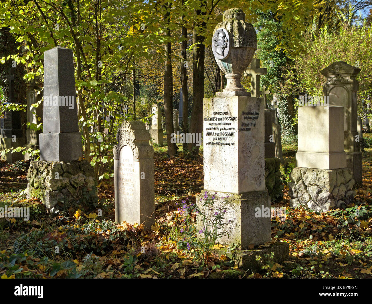 Grave of Ernst von Possart, 1841-1921, actor, Southern Cemetery Munich, Upper Bavaria, Bavaria, Germany, Europe Stock Photo