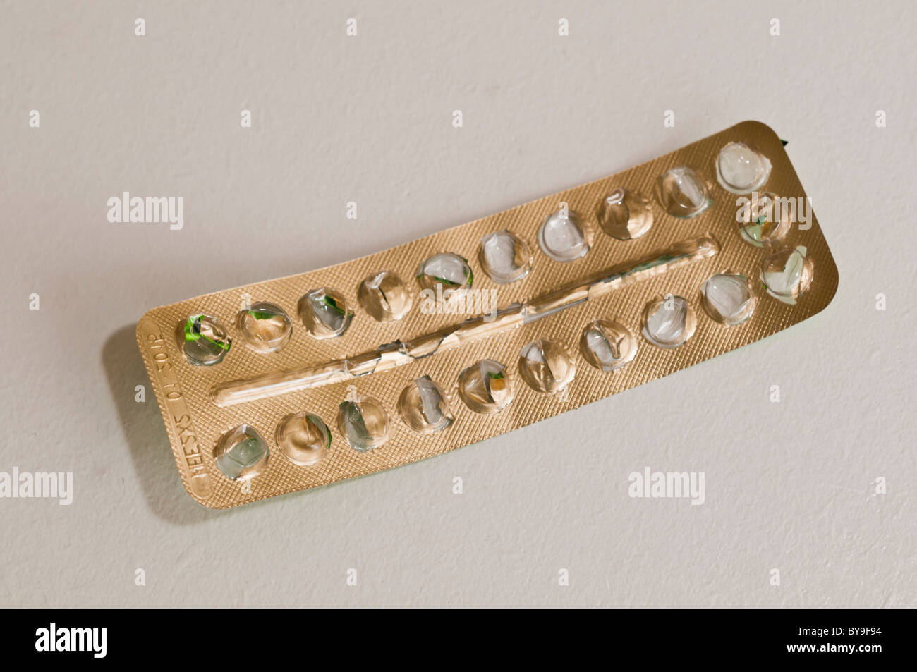 Blister pack of contraceptive pills Stock Photo