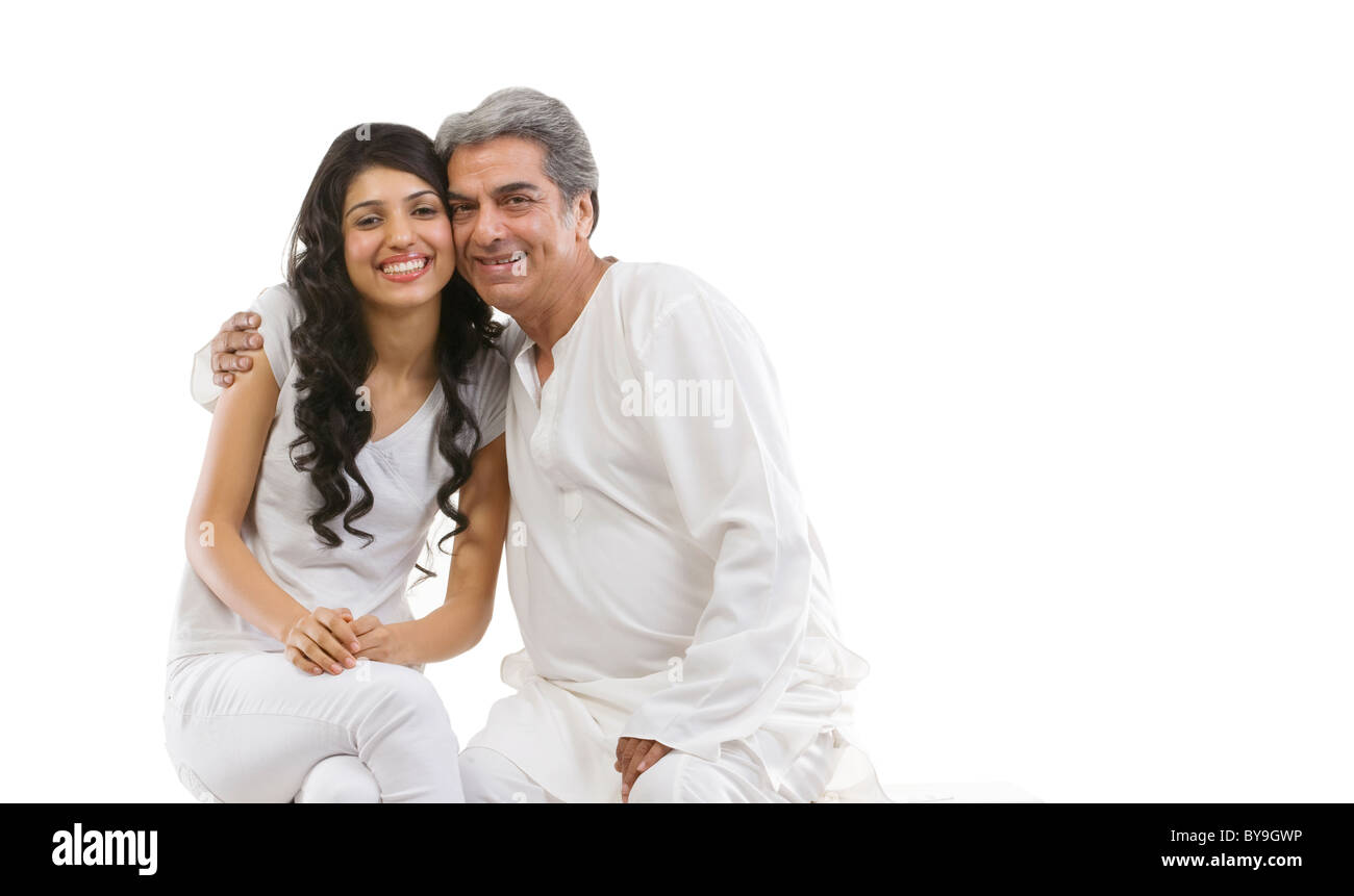 Portrait of father and daughter Stock Photo - Alamy