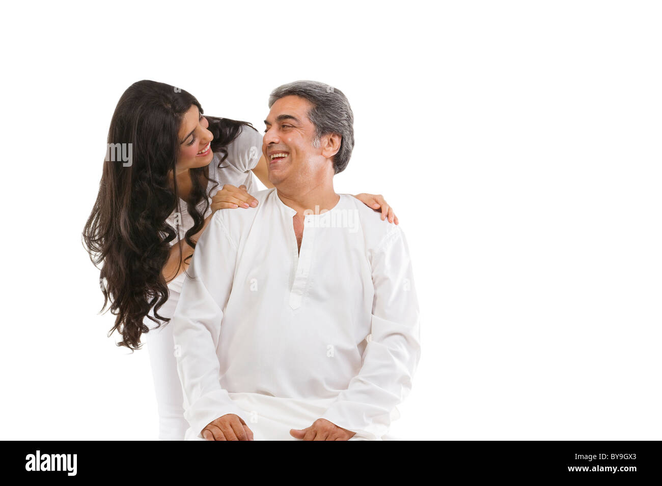 Portrait of father and daughter Stock Photo - Alamy