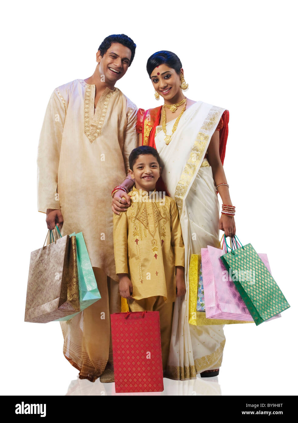 Bengali family with shopping bags Stock Photo Alamy