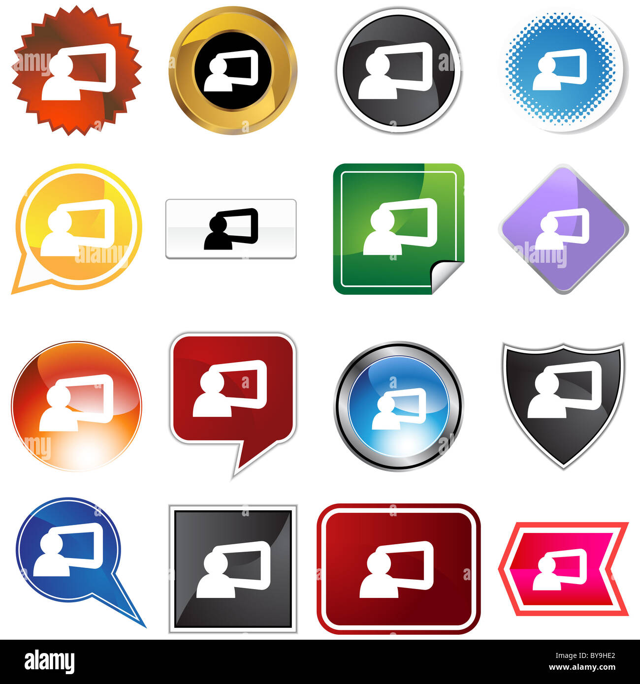 Presentation icon set isolated on a white background Stock Photo - Alamy