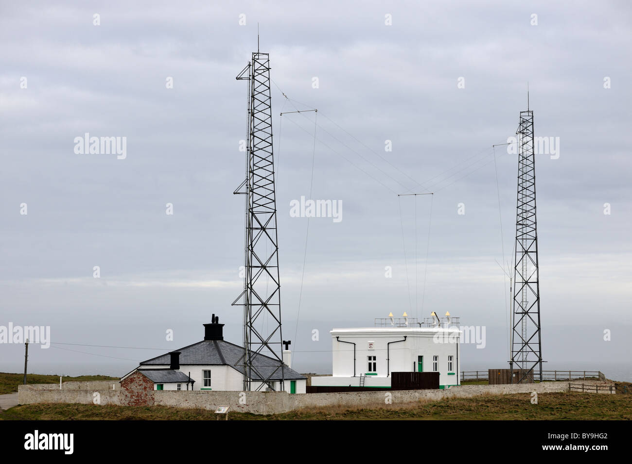 Fog Signal Station, Flamborough Head, Yorkshire, England Stock Photo