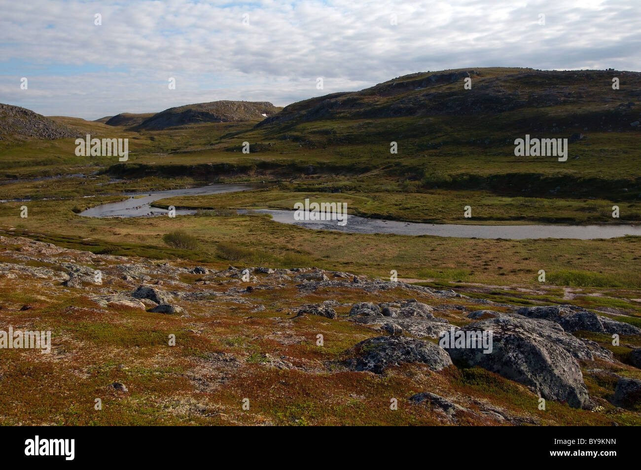 landscape  Barents Sea, Arctic regions, Russia Stock Photo