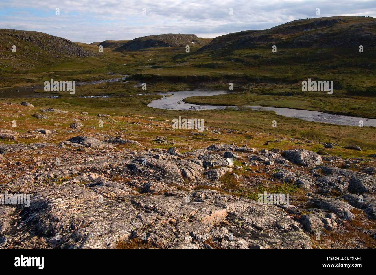 landscape  Barents Sea, Arctic regions, Russia Stock Photo