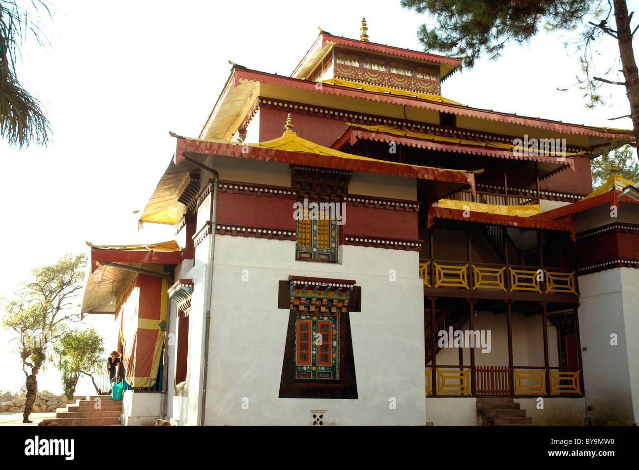 The elegantly proportioned Emchey monastery near Gangtok, Sikkim Stock Photo