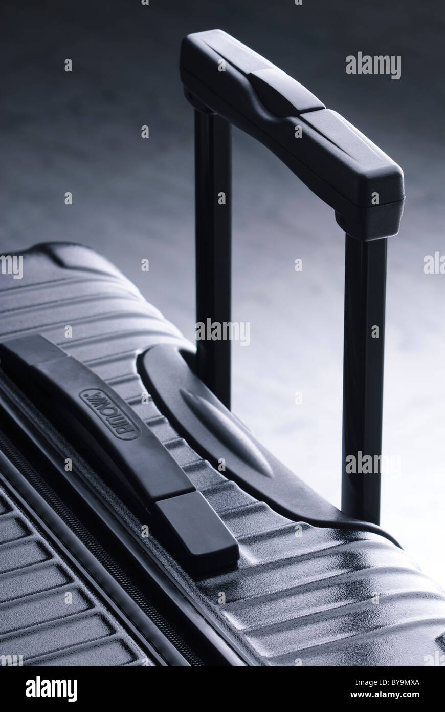 Suitcase trolley pull out handle Stock Photo Alamy