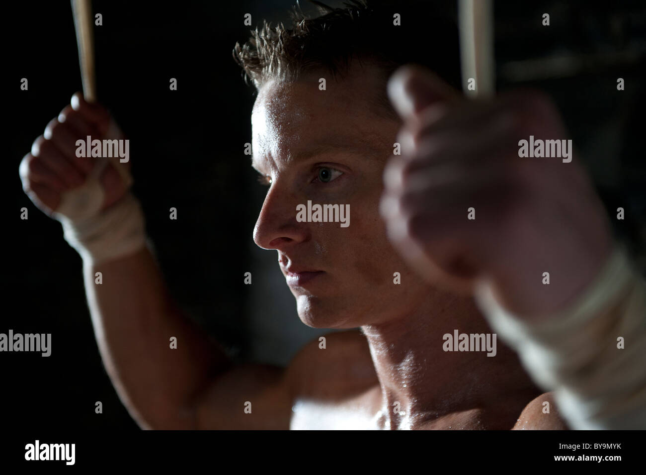 Active Working Man A portrait of physically active man working at the gym Stock Photo - Alamy