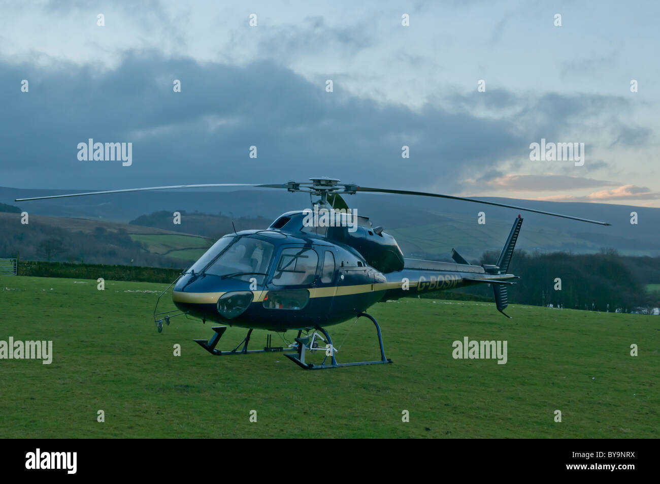 Heli lift based in Oxford working in the Pennines Stock Photo