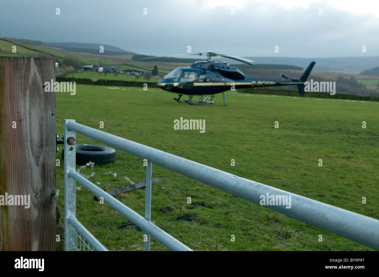 Heli lift based in Oxford working in the Pennines Stock Photo