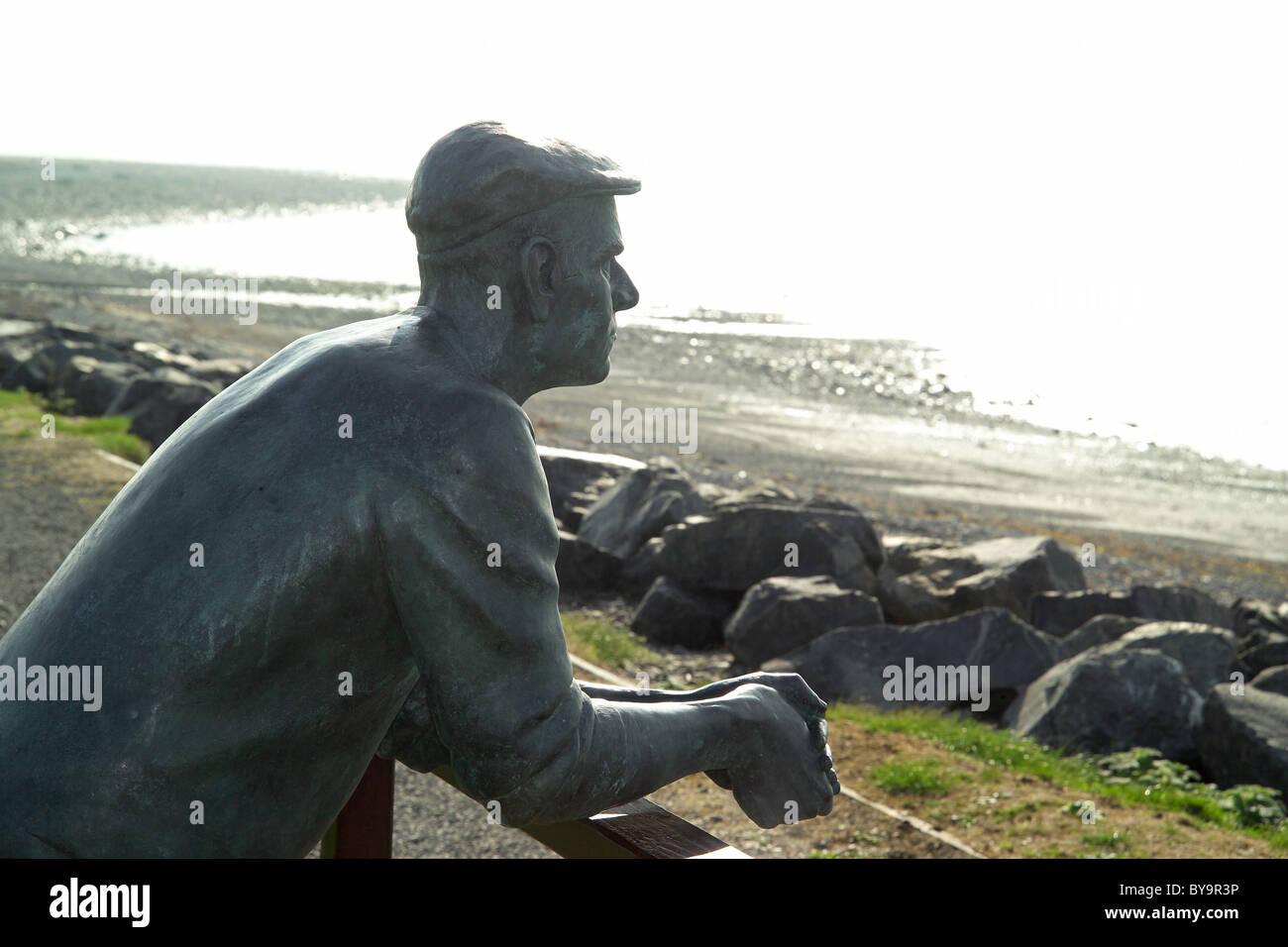 Bronze Sculpture, Port William - What is this life if full of care. We have no time to stand and stare. by Andrew Brown Stock Photo